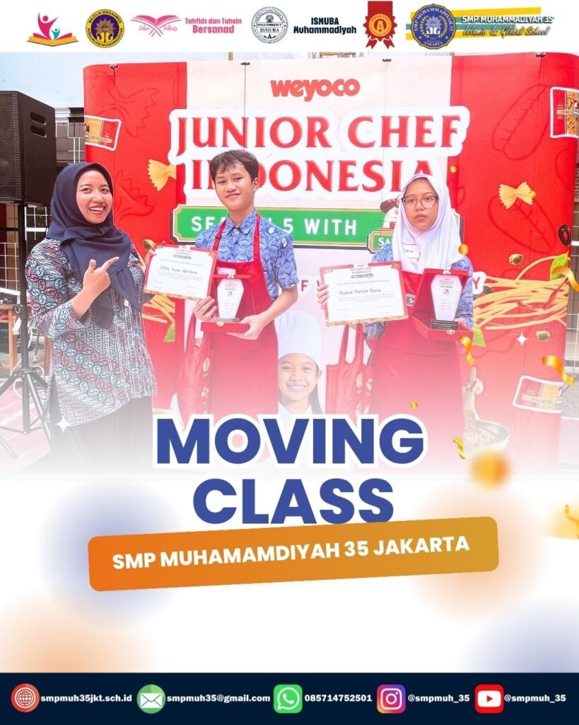 Siswa SMP Muhammadiyah 35 Jakarta mengikuti lomba memasak pasta dalam acara Junior Chef Indonesia Season 5 with San Remo.